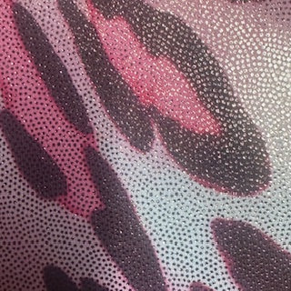 Polyester Spandex Wild Panther Foiled Tricot Fabric Pink 60"