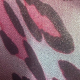 Polyester Spandex Wild Panther Foiled Tricot Fabric Pink 60"
