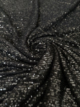 Stretch Sequin on Mesh Black
