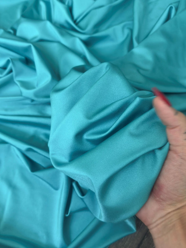 Shiny Yoga Spandex Turquoise