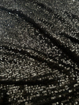 Stretch Sequin on Mesh Black