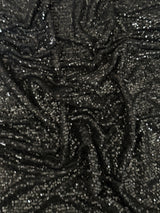 Stretch Sequin on Mesh Black