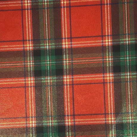 Plaid Foil Polyester Spandex Tricot Fabric