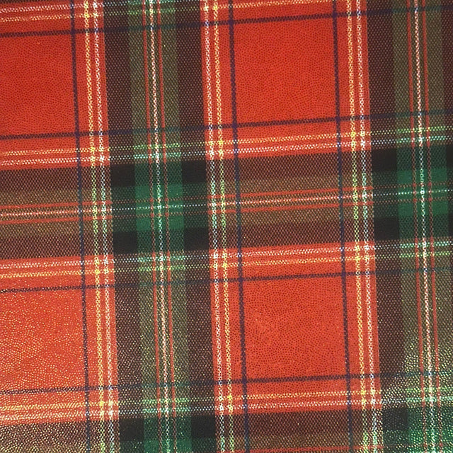 Plaid Foil Polyester Spandex Tricot Fabric