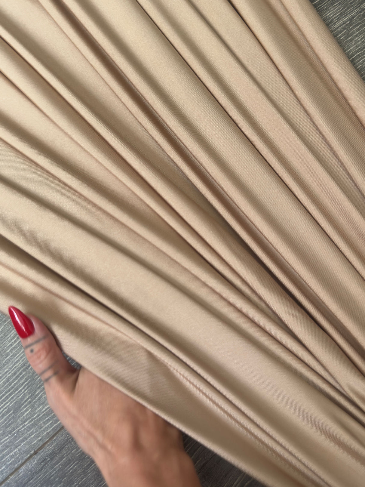 Shiny Yoga Nylon Spandex Champagne
