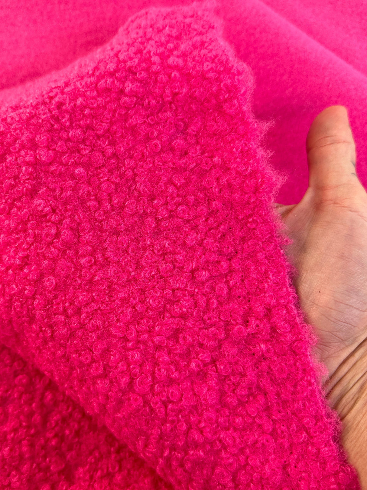 Hot Pink Premium Lamb Faux Wool
