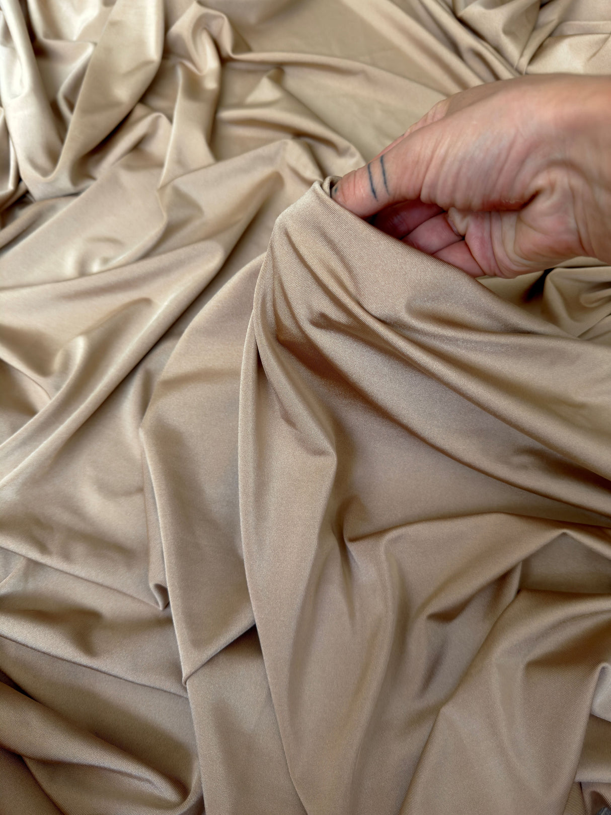 Shiny Yoga Nylon Spandex Champagne