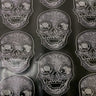 Skeleton Skull Vinyl Fabric - Black, Skull Pattern, 54" Width (1 Yard)