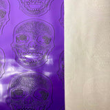 Skeleton Skull Vinyl Fabric - Black, Skull Pattern, 54" Width (1 Yard)