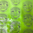 Skeleton Skull Vinyl Fabric - Black, Skull Pattern, 54" Width (1 Yard)