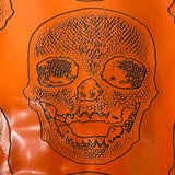 Skeleton Skull Vinyl Fabric - Black, Skull Pattern, 54" Width (1 Yard)