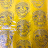 Skeleton Skull Vinyl Fabric - Black, Skull Pattern, 54" Width (1 Yard)