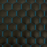 Honeycomb Hexagon Quilted Foam Backed Faux Leather Vinyl Fabric - Quilted Honeycomb Hexagon Pattern, 54" Width (1 Yard)