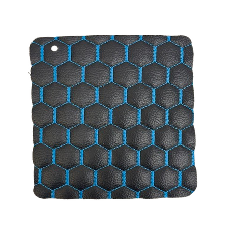 Honeycomb Hexagon Quilted Foam Backed Faux Leather Vinyl Fabric - Quilted Honeycomb Hexagon Pattern, 54" Width (1 Yard)