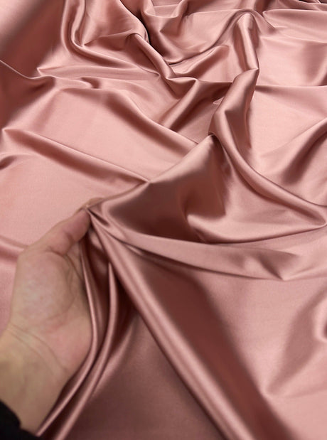 Stretch Crepe Back Satin Rust Rose