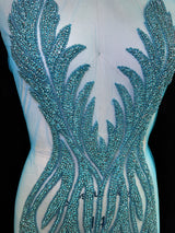 Turquoise Rhinestone Bodice Applique