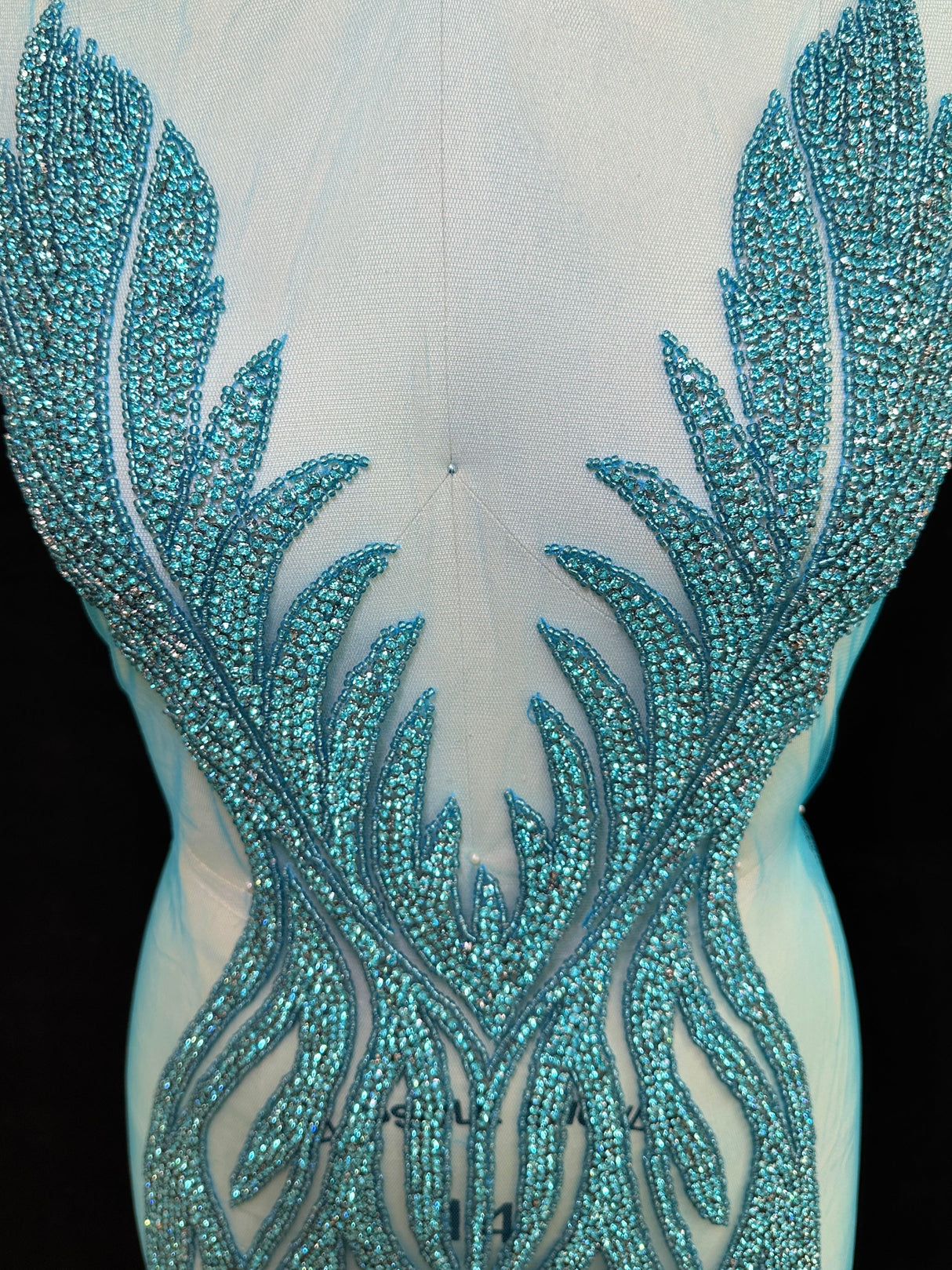 Turquoise Rhinestone Bodice Applique
