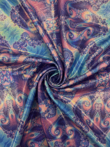 Mandella Art Holographic Mystique Spandex Fabric - Holographic, 36" Width (1 Yard)