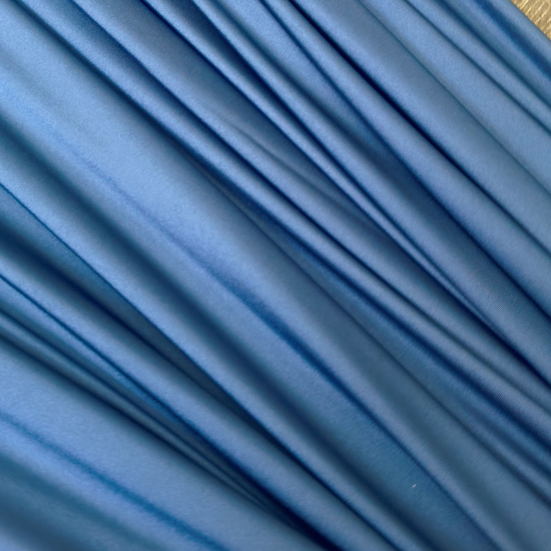 Shiny Yoga Spandex Denim Blue