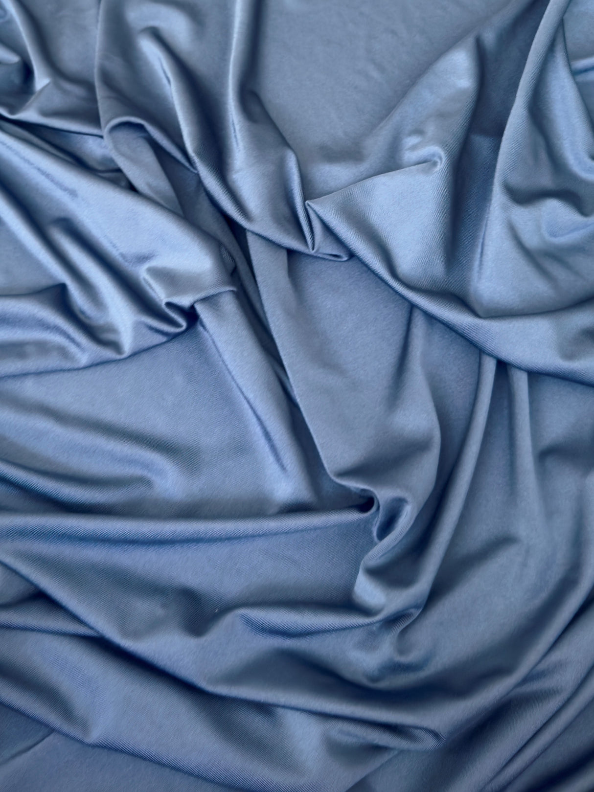 Shiny Yoga Spandex Denim Blue
