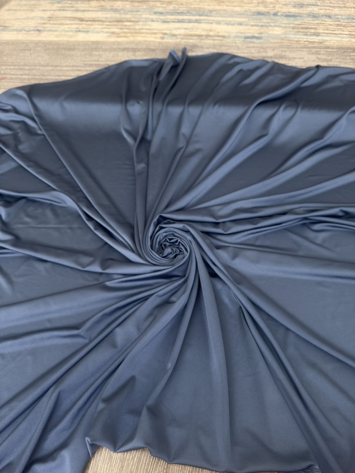 Shiny Yoga Spandex Denim Blue