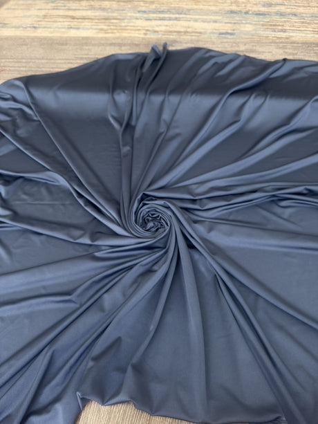 Shiny Yoga Spandex Denim Blue