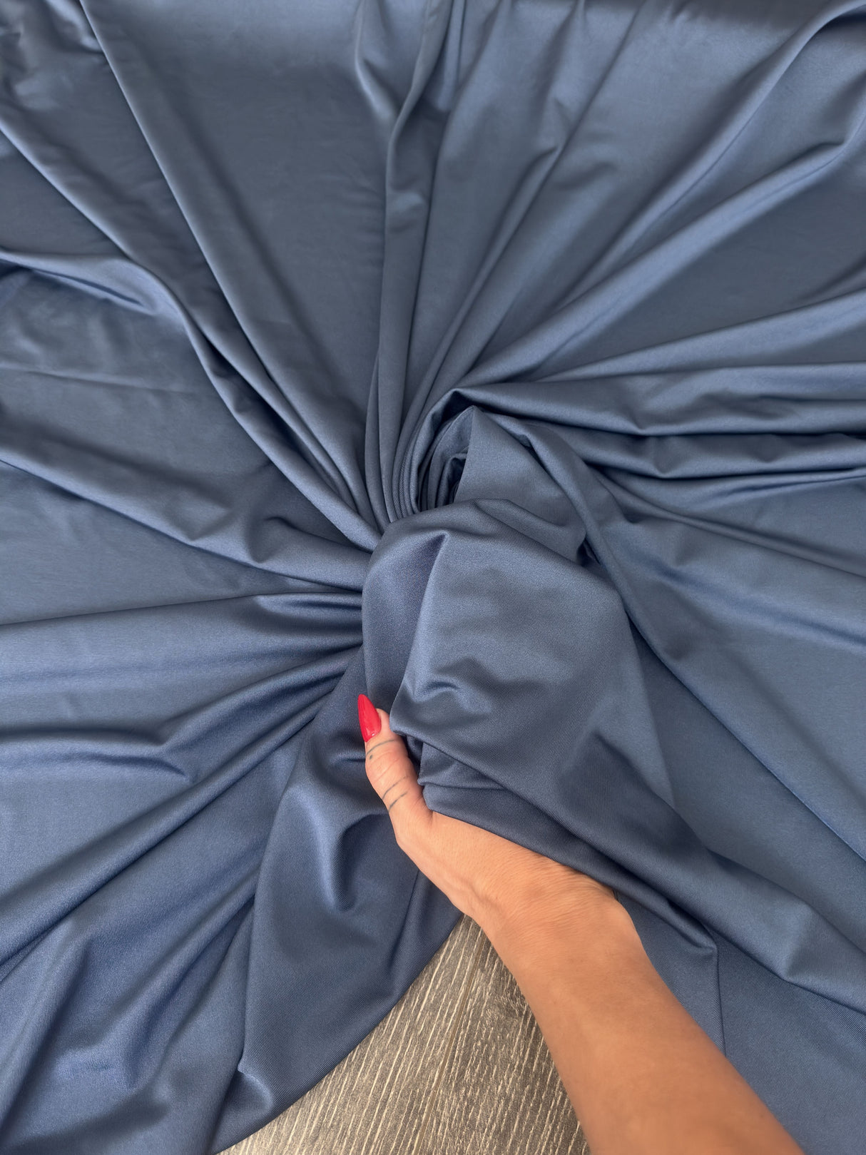 Shiny Yoga Spandex Denim Blue