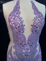 Lavender Rhinestone Bodice Applique