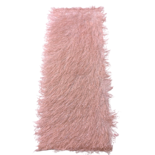 Metallic Faux Fur Tinsel Ostrich Feather Polyester Fabric - Metallic Faux Ostrich Feather, 54" Width (1 Yard)