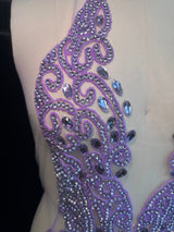 Lavender Rhinestone Bodice Applique