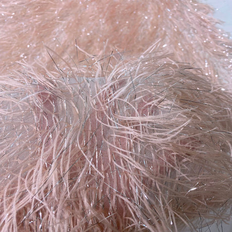 Faux Fur Metallic Tinsel Ostrich Feather Fabric