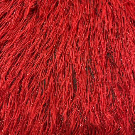 Metallic Faux Fur Tinsel Ostrich Feather Polyester Fabric - Metallic Faux Ostrich Feather, 54" Width (1 Yard)