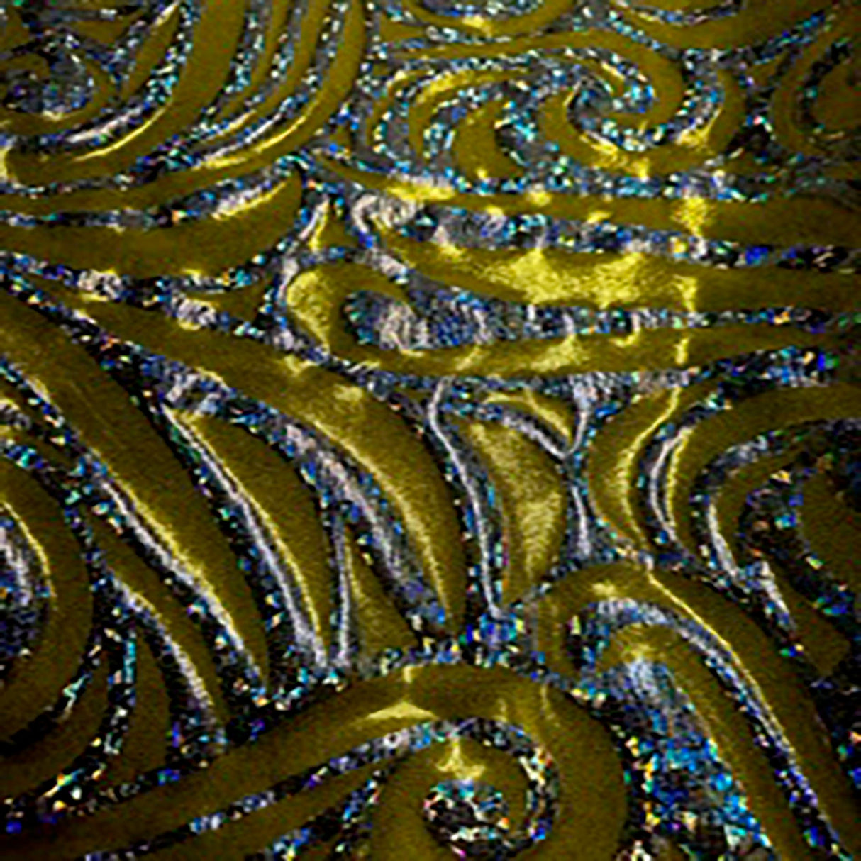 Nylon Spandex Paisley Foggy Foil Fabric