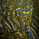Nylon Spandex Paisley Foggy Foil Fabric