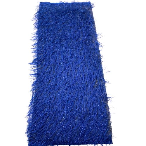 Metallic Faux Fur Tinsel Ostrich Feather Polyester Fabric - Metallic Faux Ostrich Feather, 54" Width (1 Yard)