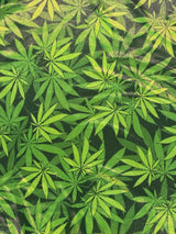 Marijuana Leaf Holographic Mystique Spandex Fabric - Holographic, Metallic, 4-Way Stretch (1 Yard)