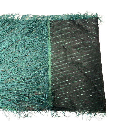 Metallic Faux Fur Tinsel Ostrich Feather Polyester Fabric - Metallic Faux Ostrich Feather, 54" Width (1 Yard)