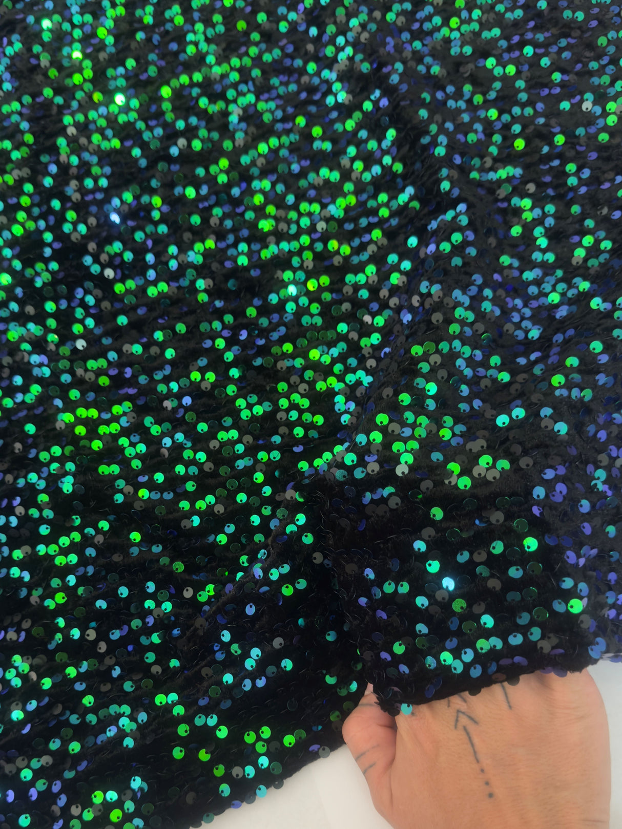 Sequin Velvet Emerald Green