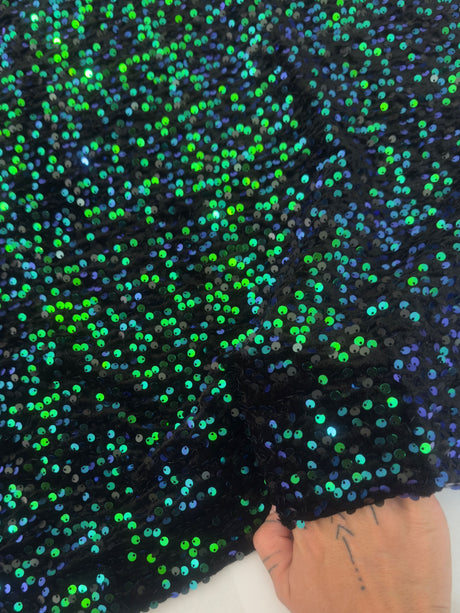 Sequin Velvet Emerald Green
