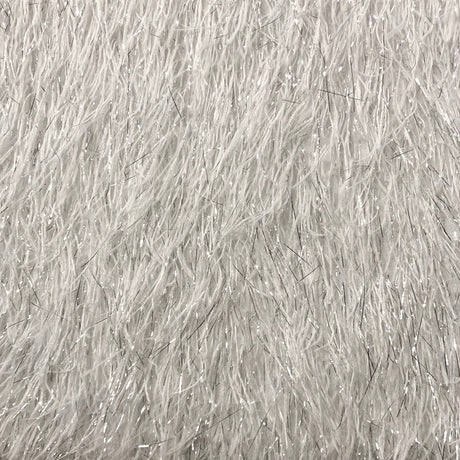 Metallic Faux Fur Tinsel Ostrich Feather Polyester Fabric - Metallic Faux Ostrich Feather, 54" Width (1 Yard)