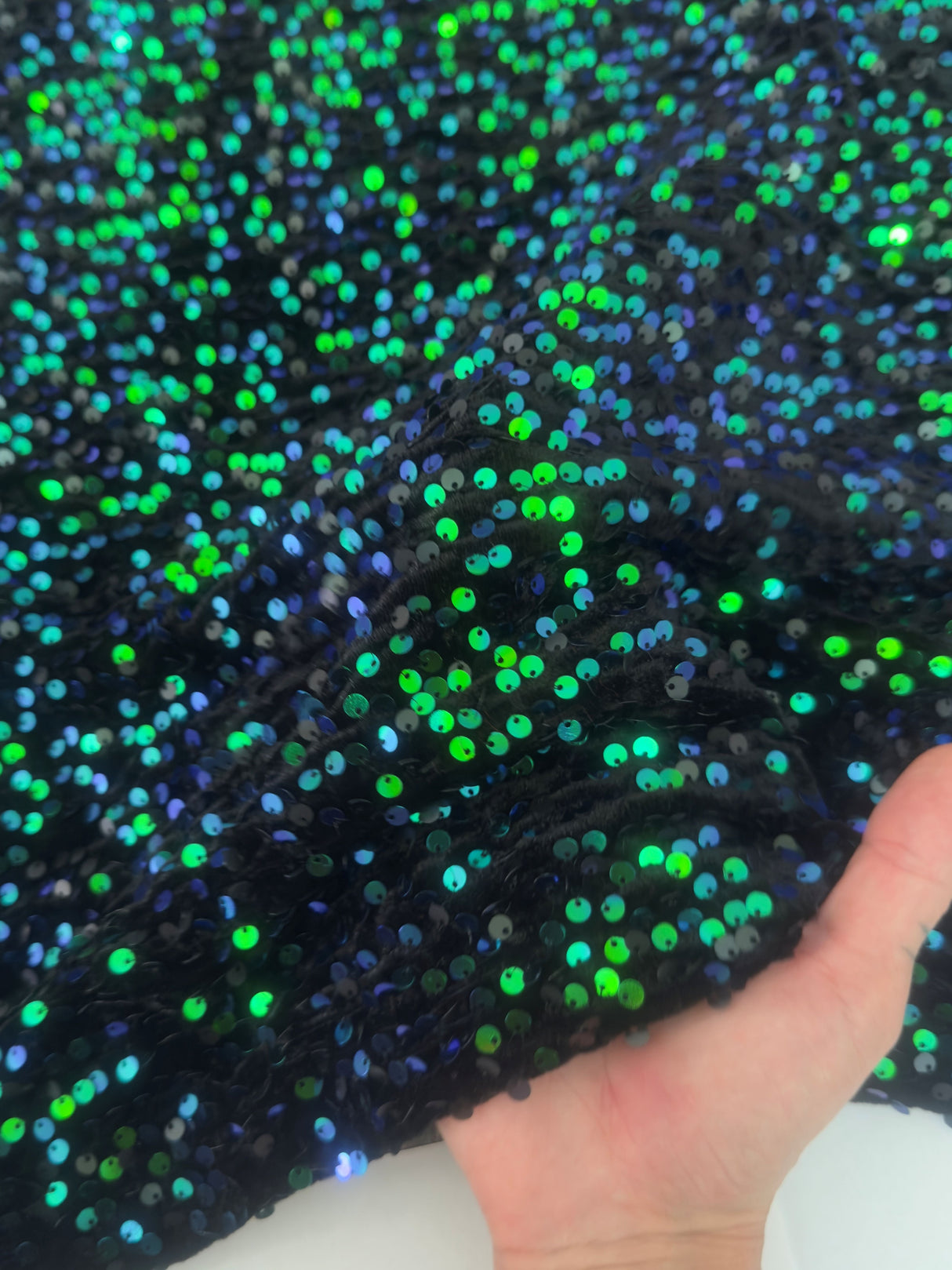 Sequin Velvet Emerald Green
