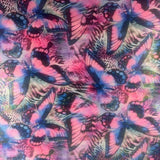 Polyester Spandex Butterfly Foil Print Fabric