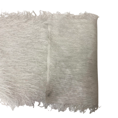 Metallic Faux Fur Tinsel Ostrich Feather Polyester Fabric - Metallic Faux Ostrich Feather, 54" Width (1 Yard)