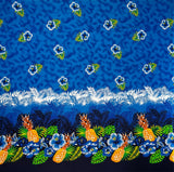 Pineapple Hibiscus Ocean Tropical Leaves Rayon Fabric - Tropical Leaves Print, 36" X 45" (1 Yard)