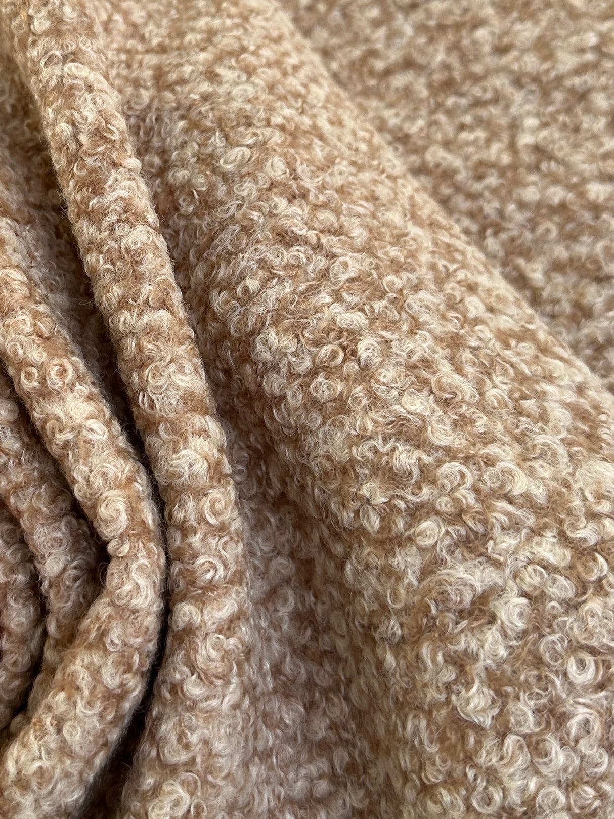 Beige Brown Premium Faux Wool