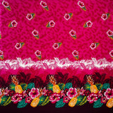 Rayon Fabric Pineapple Hibiscus Ocean Tropical Leaves