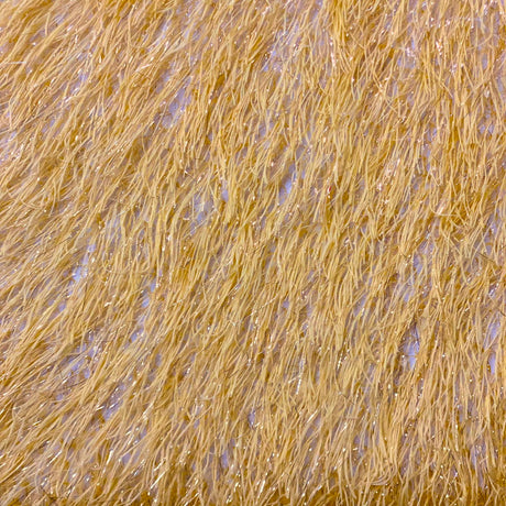 Metallic Faux Fur Tinsel Ostrich Feather Polyester Fabric - Metallic Faux Ostrich Feather, 54" Width (1 Yard)