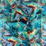 Polyester Spandex Butterfly Foil Print Fabric