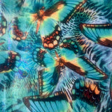 Polyester Spandex Butterfly Foil Print Fabric