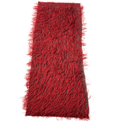 Metallic Faux Fur Tinsel Ostrich Feather Polyester Fabric - Metallic Faux Ostrich Feather, 54" Width (1 Yard)